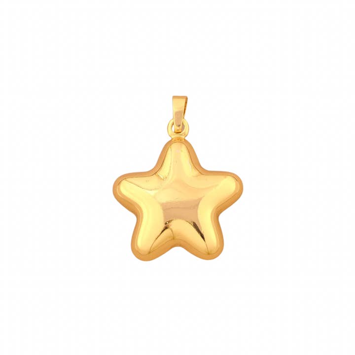 Gold Star Charm – 18K Puffy Star Pendant for Custom Necklaces & Bracelets for wholesale by Adorn by Alexandra Riley