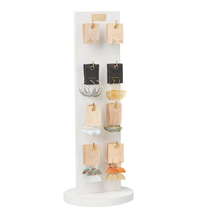 Scout Curated Wears - Wholesale Jewelry Stand & Display - Narrow White Spinning Counter Display