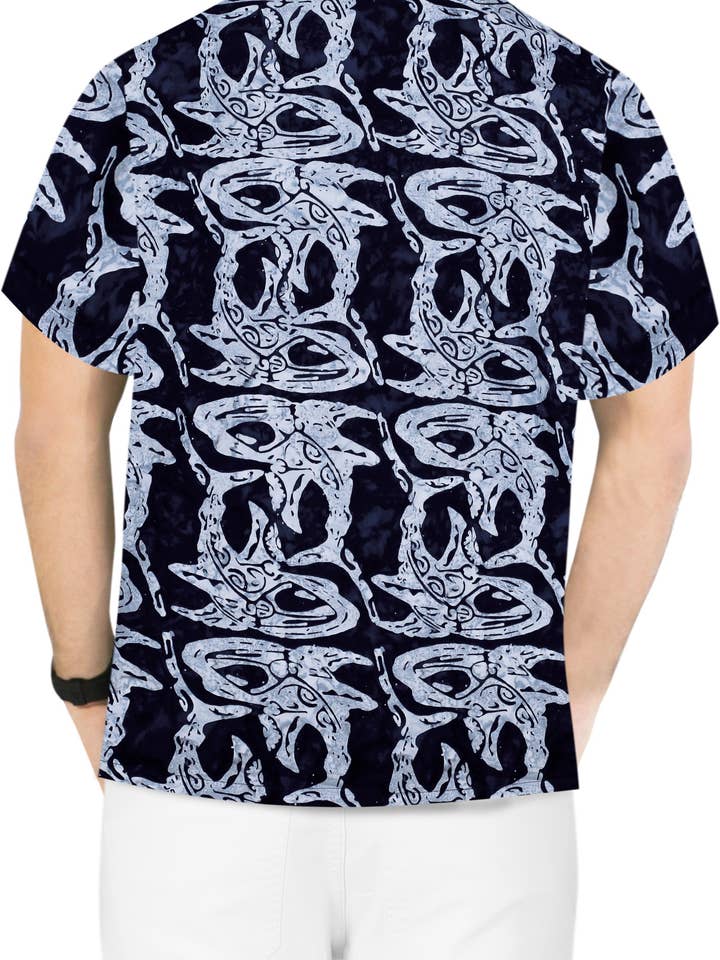 LA LEELA Men's All Over Beach Camp Hawaiian Button up 910120 for wholesale by La Leela LLC