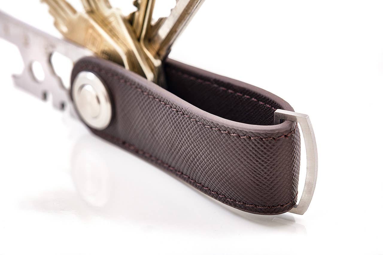 LEANSCHI – Engroshandel Nøglering - Unisex – Smart NØGLERING "KEY-ONE" i Safiano-læder3