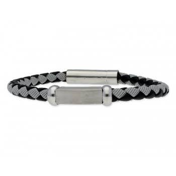 Bracelet en acier et cuir pour la vente par Liska