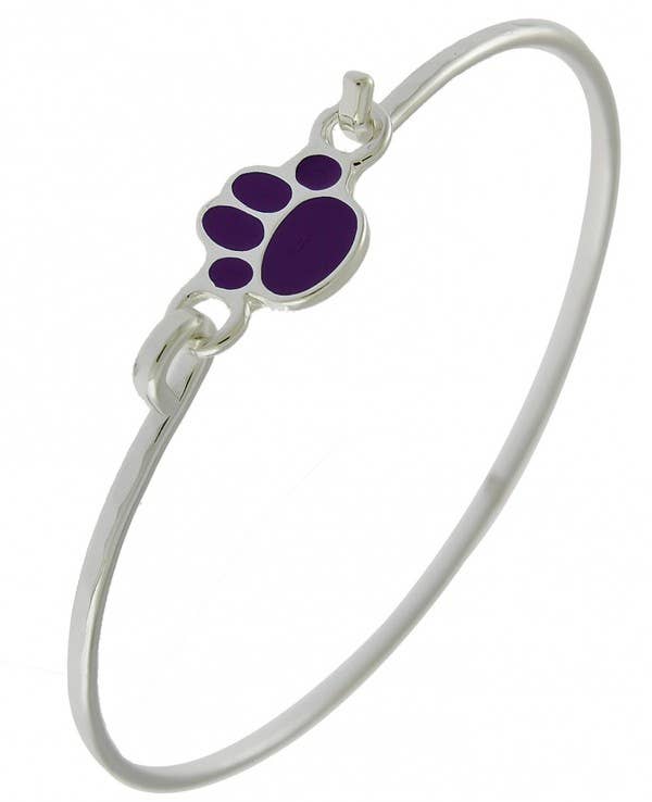 0011 PREMIERE – Großhandel Armreif – FR2621 Armreif aus Metallguss mit Tiermotiv, Hund, Katze, Violett2