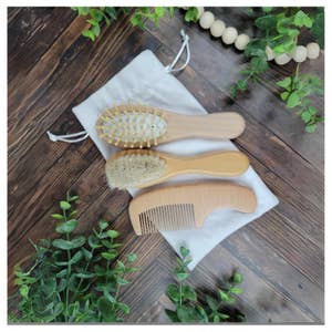 Buy Baby Hair Brush and Comb Set, Newborns Toddlers Kids Natural  Soft Goat Bristles Massage Comb Bath Brush with Wooden Handle Online at  Best Price in India