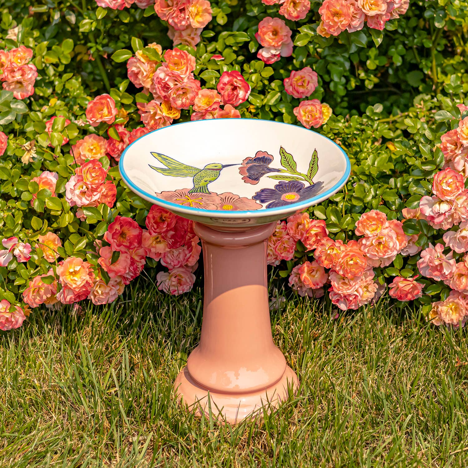 Zaer Ltd. International - Wholesale Bird Bath - 15 Inch Tall Porcelain Birdbaths- 6 Options16