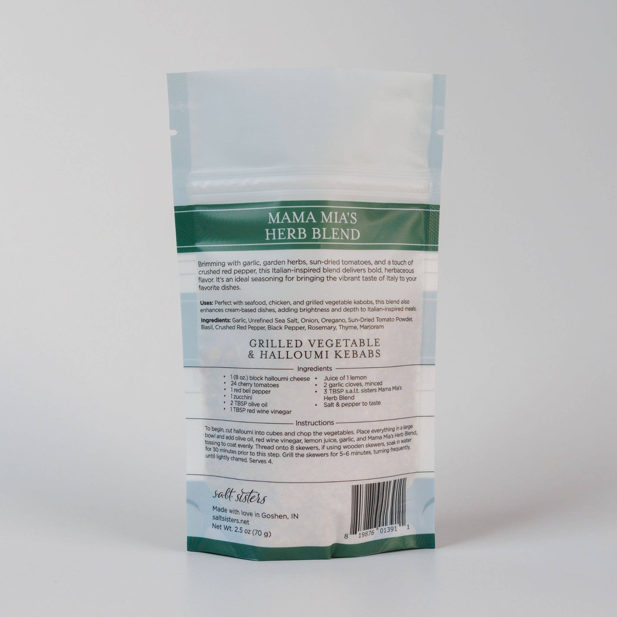 Salt Sisters – Engroshandel Krydderurter – Urte-, krydderi- og saltblanding - Mama Mias urteblanding - 70g pose1