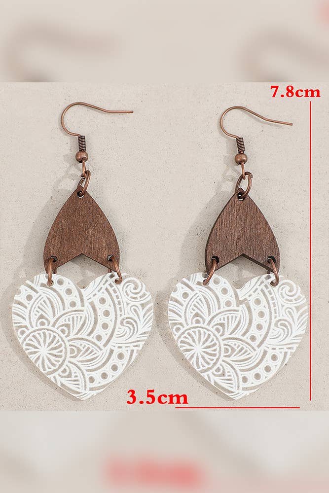 Wit Hartvormige oorbellen van acryl SP423 voor groothandel op Faire3