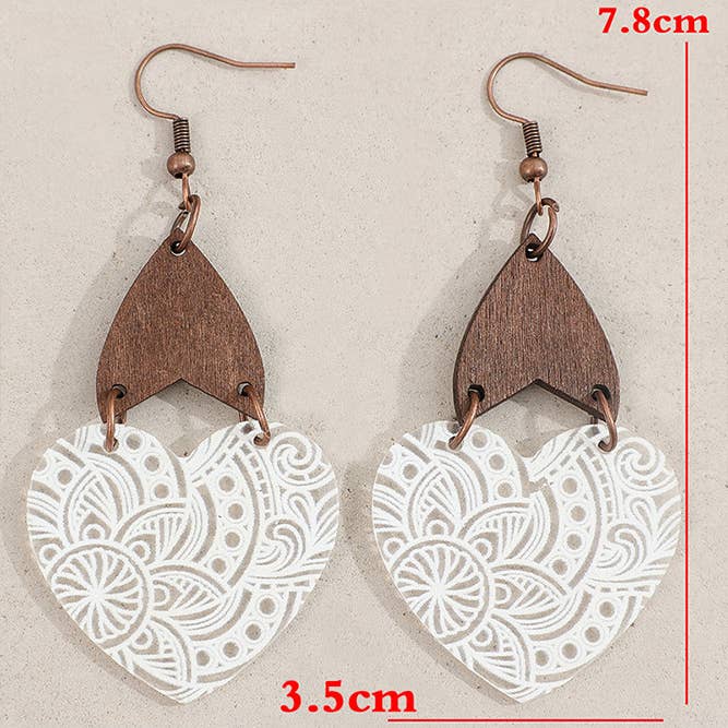 White Heart Shape Acrylic Earrings SP423 for wholesale on Faire3