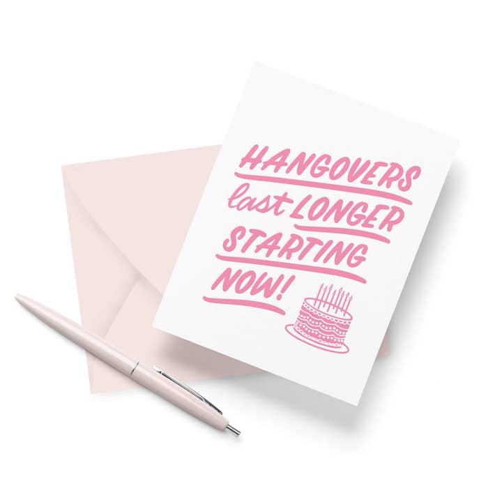 Friendly Fire Paper - Wholesale Verjaardagskaartje - Hangovers Letterpress verjaardagskaart2