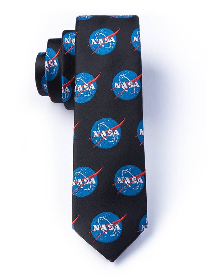 Nasa Logo Skinny Slips Af Vilde Slips - Sort Microfiber for engroshandel hos Wild Ties