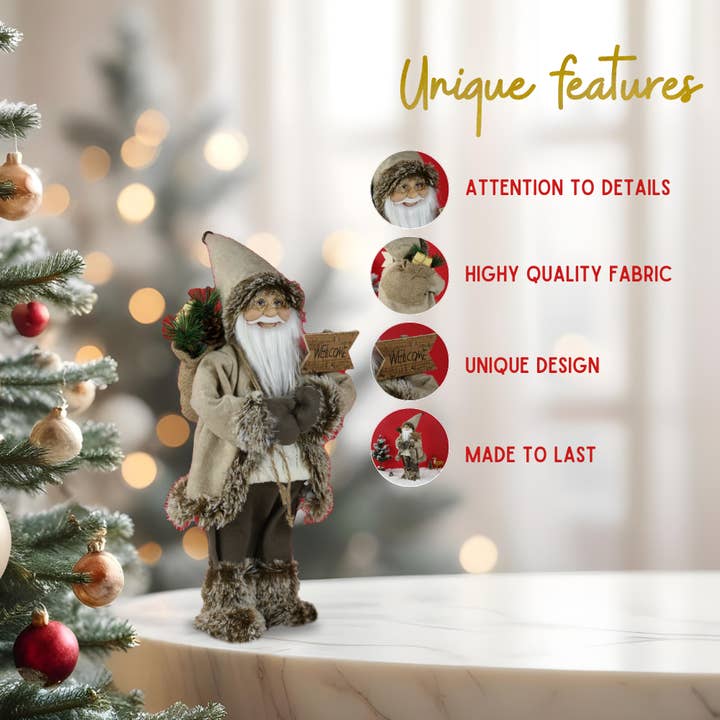 SINT - Wholesale Christmas Decoration - SINT 18 Inch Christmas Standing Santa Claus Doll Statue Figurine Ornament1