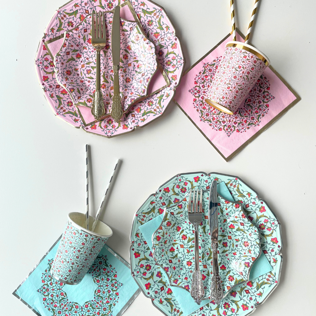 Peacock Supplies – wholesale Engångsplatta – Persiska Party Plates (10pk) - Rosa2