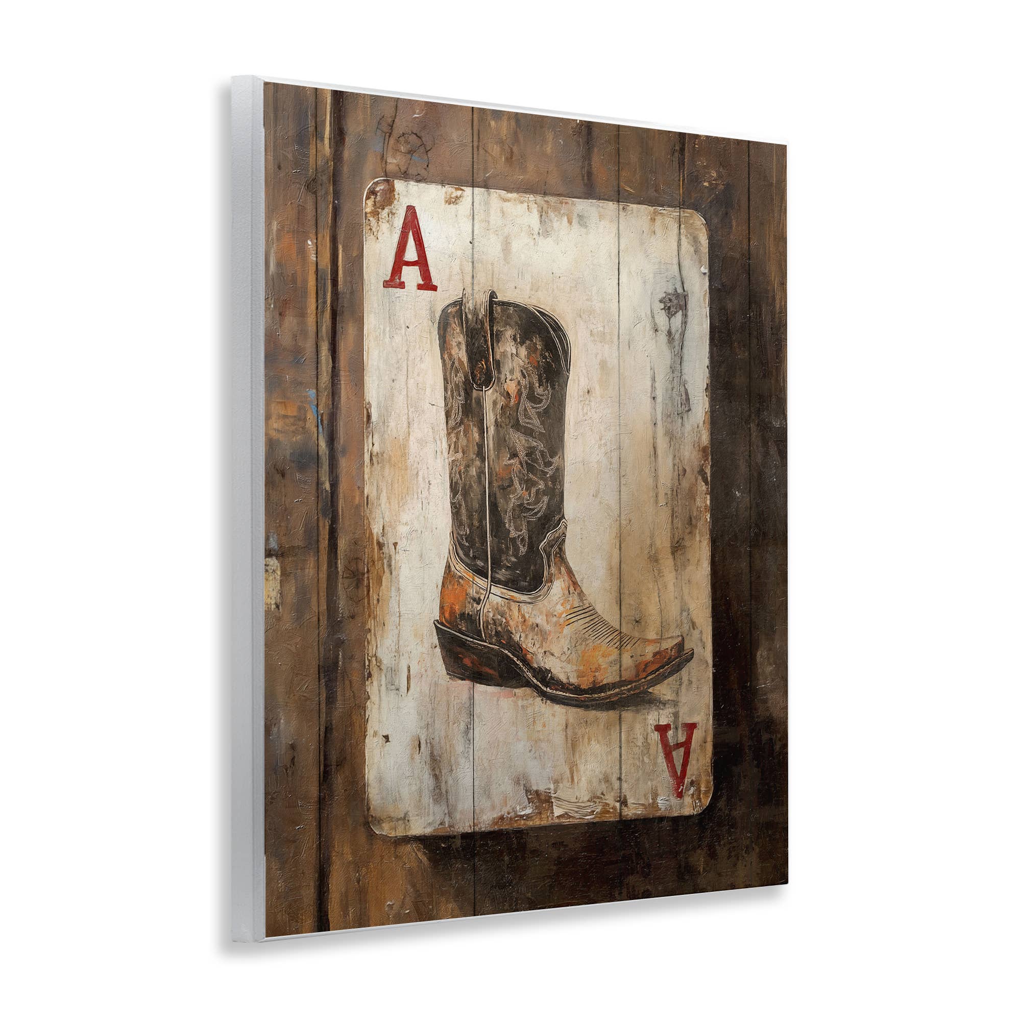 Stupell Industries - Vente Enseigne murale - Carte à jouer rustique occidentale - Art mural non encadré3