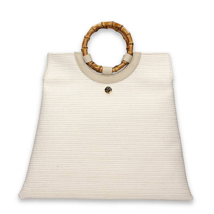 Bonfanti - Wholesale Tote Bag - Women's - TRULLO GRANDE - Large flat bamboo handle holder