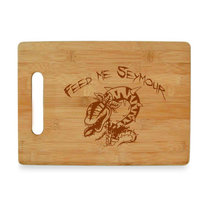 Feed Me Seymour - Tábua de corte de bambu por atacado de Calm Down Caren