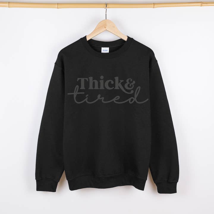 Tonal Thick & Tired Felpa Girocollo o Felpa con Cappuccio per la vendita all'ingrosso da parte di DYAMI CREATIONS