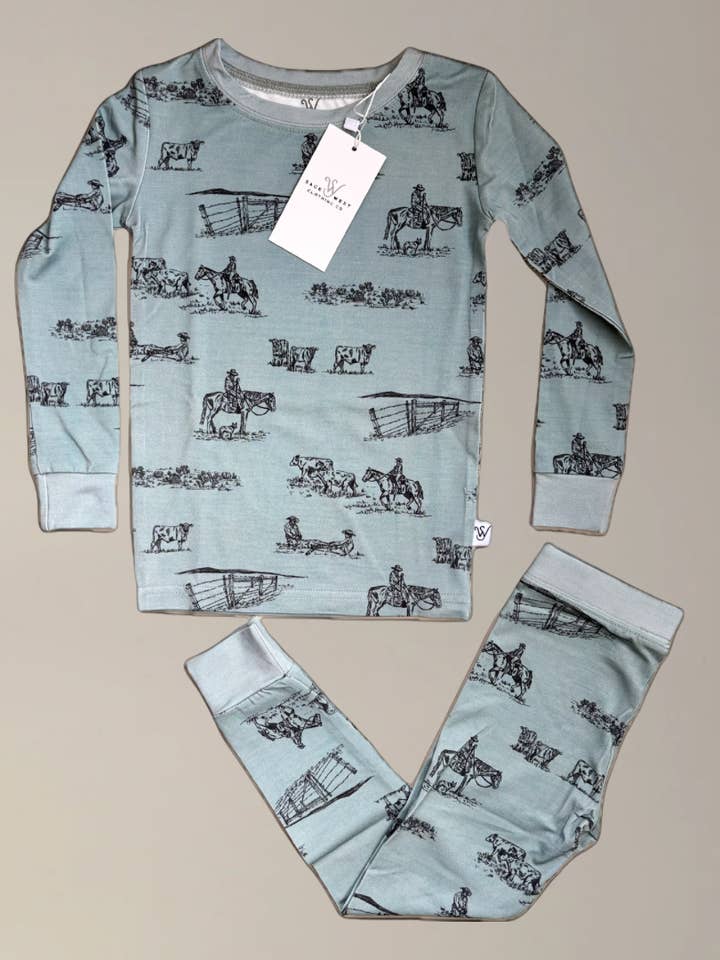 {Prairie Cowboy} Toddler Sleepwear Set for wholesale by Sage West Clothing Co.