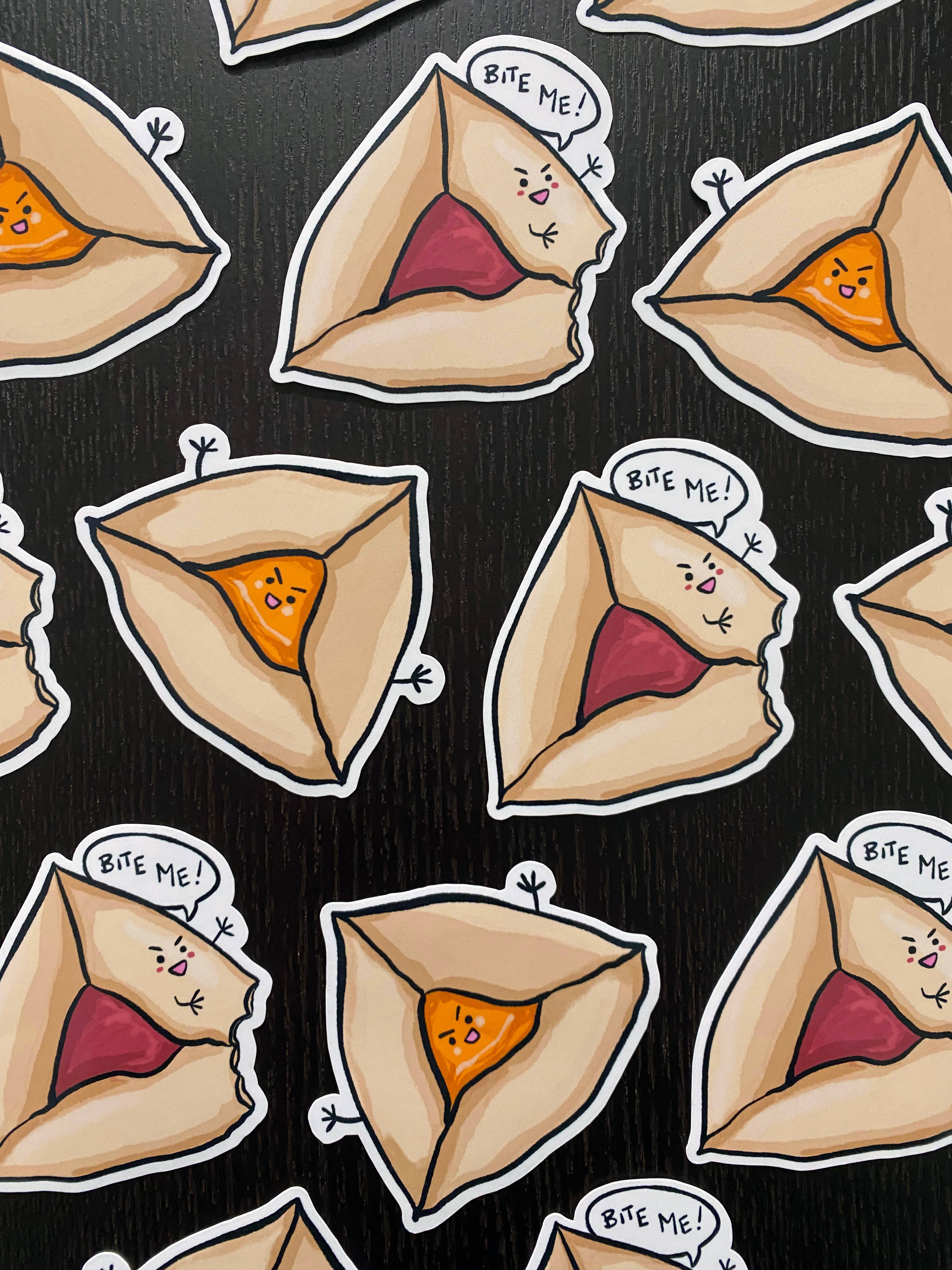 Atara Sarina - Wholesale Sticker - Cute Hamentashen - Purim- Jewish Vinyl Sticker - Hamantashen4