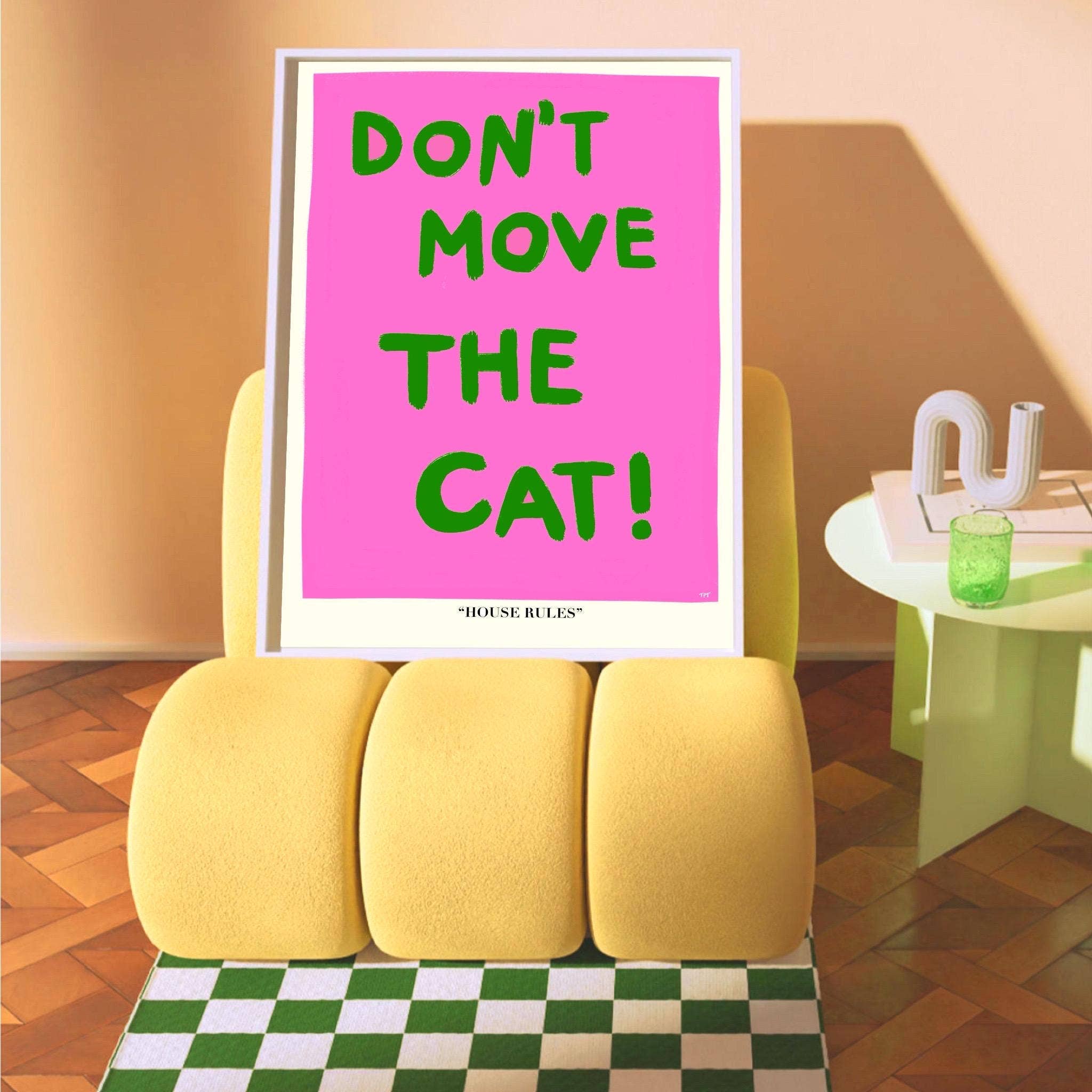 The Paper Tail – wholesale Art print – House Rules Cat Art Print - Colourful Wall Decor3