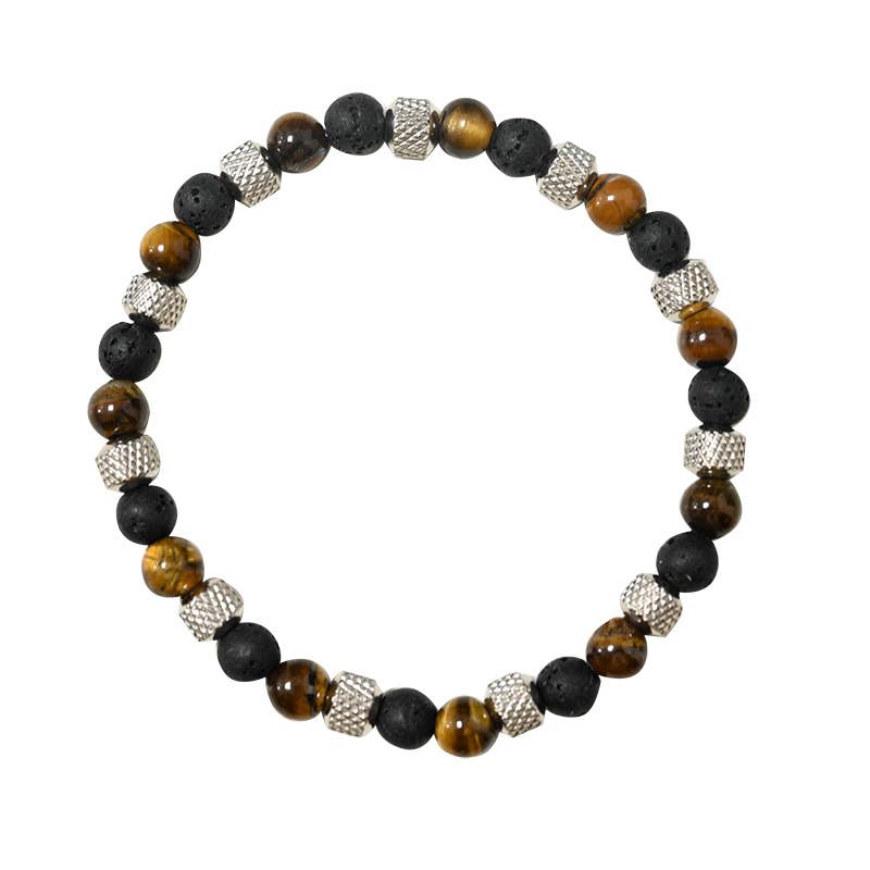 AMORINO SRL - Vente Bracelet de perles - BRACELET HOMME ÉLASTIQUE AVEC PERLES EN PIERRE - DS24304B5411