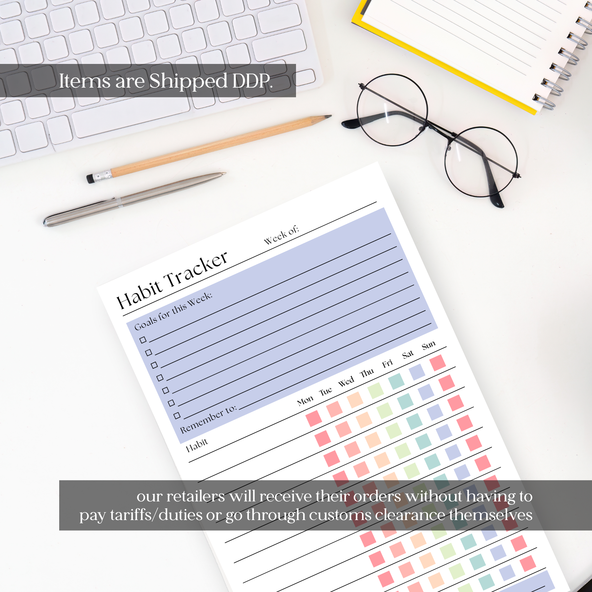 Eleventh and Taylor - Venta al por mayor Libretas - Rastreador de Hábitos Semanal: Bloc de Notas de 50 Páginas Desprendibles3