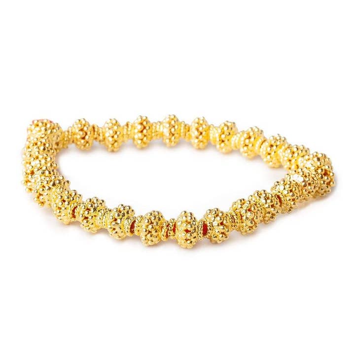 Beads of Cambay - Wholesale Beads - 4.5x8.5mm 22kt Gold Plated Copper Bead Cap1