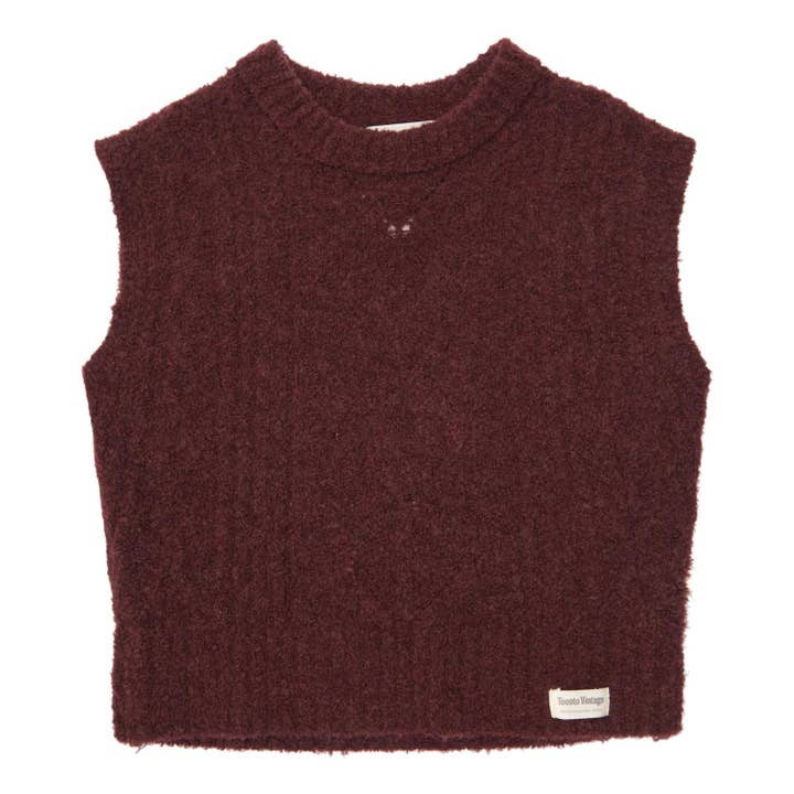 Tocoto Vintage - Vente Pull sans manches – enfant - Gilet tressé en tricot surdimensionné W50823