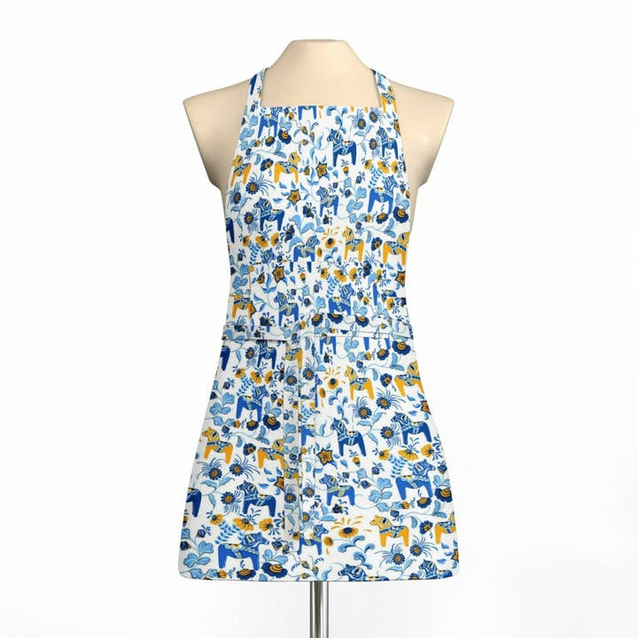 Leksand Mini Bleu/Jaune Tablier Avec Poche pour la vente par Arvidssons Textil