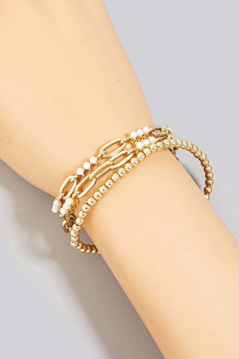 PLG Perleperler blandede lagdelte kædearmbånd for engroshandel på Faire1