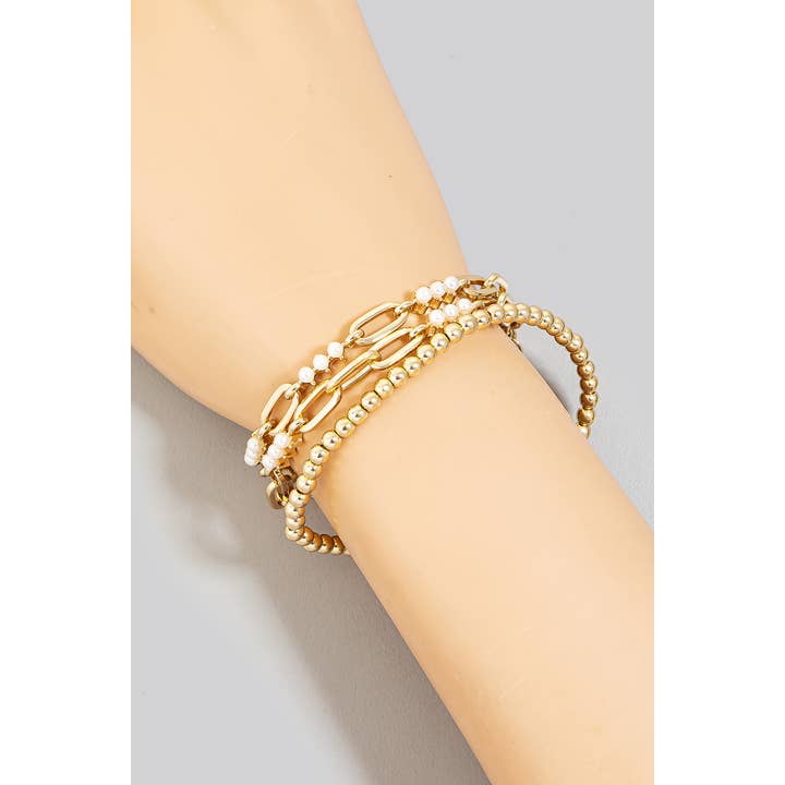 PLG Perleperler blandede lagdelte kædearmbånd for engroshandel på Faire1