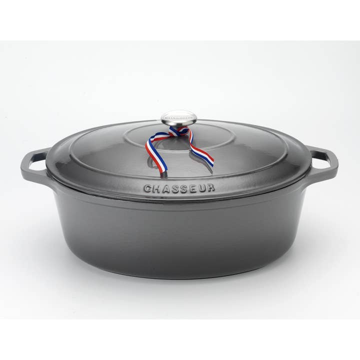 French Home - Wholesale Cooking Pot - Chasseur French Enameled Cast Iron Oval Dutch Oven 6qt