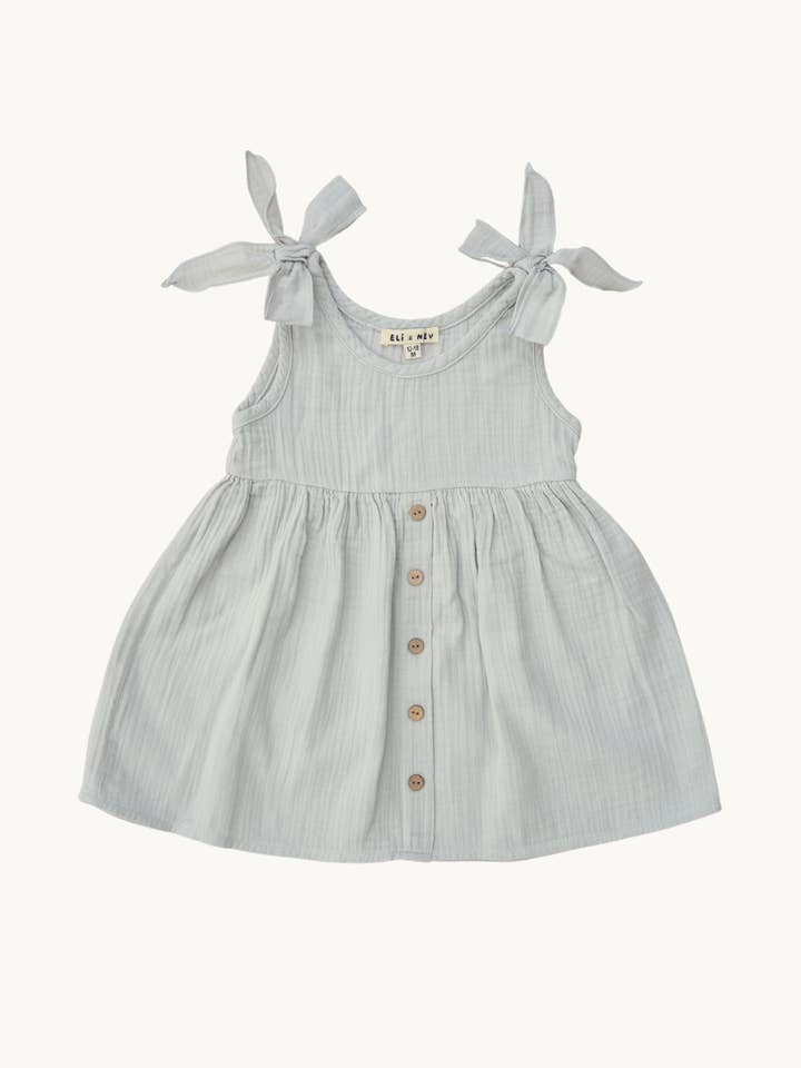 Eli & Nev (we cover U.S. import duties) - Wholesale Dress - Baby - Baby / Girl Summer Muslin Dress Sage Green 100% Cotton0
