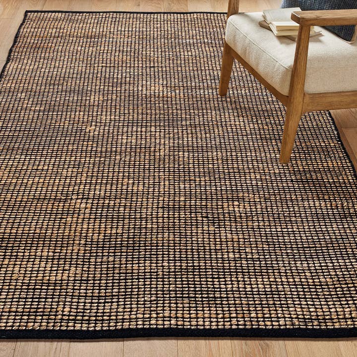 Monterey Jute/Cotton Rug-Natural Jute/Black-8'x10' for wholesale by chardin home