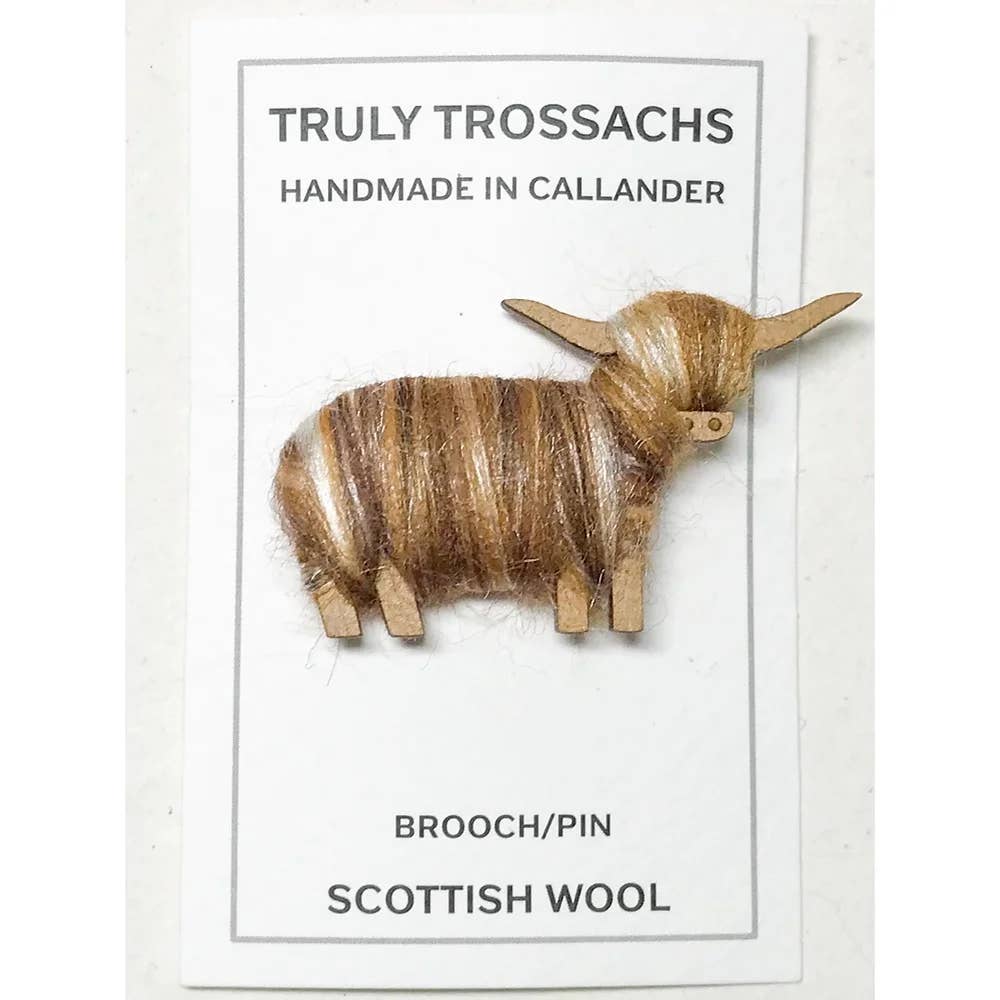 Truly Trossachs - Wholesale Brooch - Highland Cow Brooch Natural Blends
