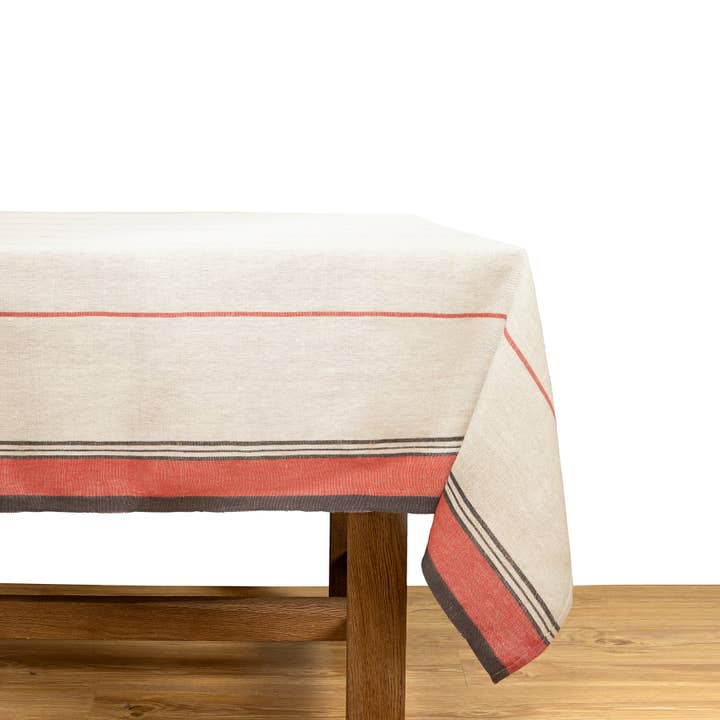 Eze Ivory & Red Tablecloth for wholesale by Caravan Home