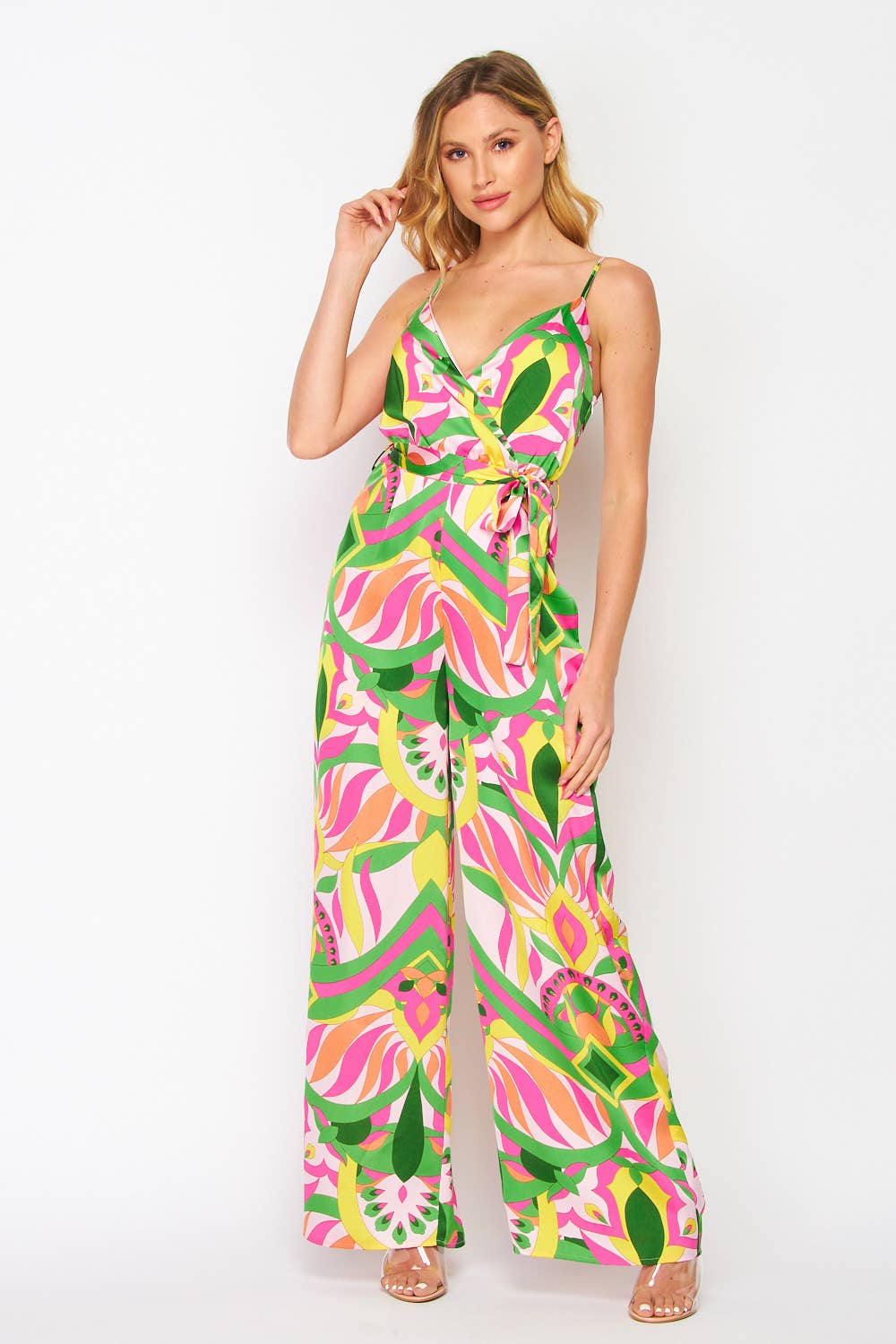 B I G H I T Fashion - Vendita all'ingrosso Tuta intera - Donna - Tuta con stampa geografica HR2021-ROSA