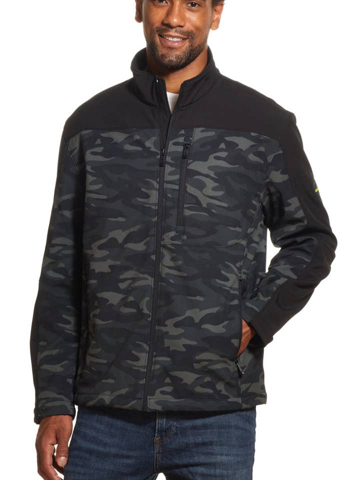 Camo Black CAMOUFLAGE / COMBO SOFTSHELL JACKET for wholesale on Faire