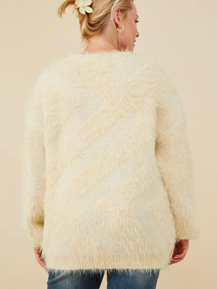 Ivory Womens Faux Fur Pullover Sweater for wholesale on Faire9