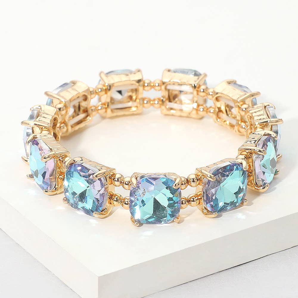 Sensibling Corp. - Wholesale Link & chain bracelet - Cushion Square Stone Stretch Evening Bracelet29