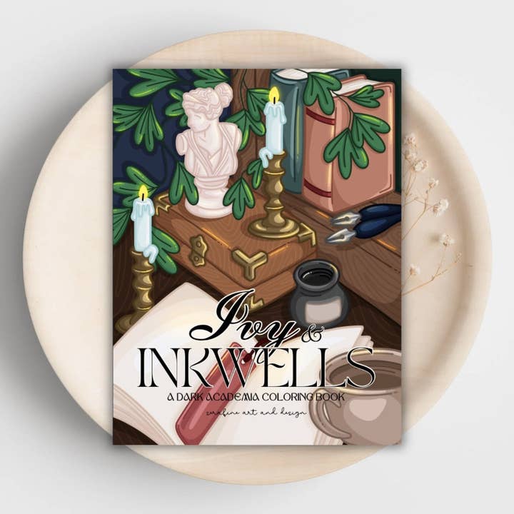 Ivy & Inkwells Dark Academia Coloring Book by Serafine Art and Design for wholesale by Serafine Art and Design