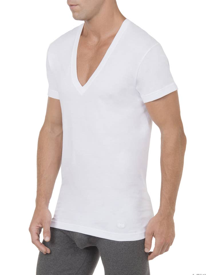 Essential bomull slim fit djup v-hals T-Shirt 3-Pack för wholesale av 2(X)IST