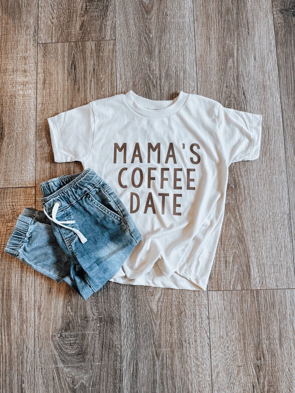 AK CLOTHING COMPANY, LLC - Wholesale Screen Printed T-Shirt - Kids - Mama's coffee date-Espresso