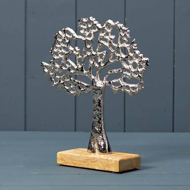 Árvore da Vida em Prata em Base de Madeira por atacado de Satchville