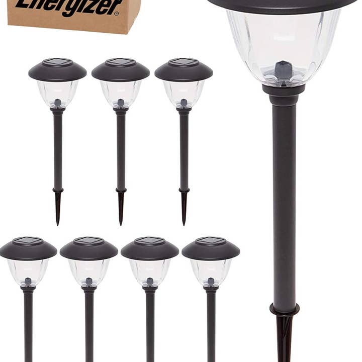 OutdoorSolarOutlet – wholesale Outdoor/lawn light – Energizer 8 Pack Solar Pathway LED Lights Outdoor-Stainless Steel 15 Lumen