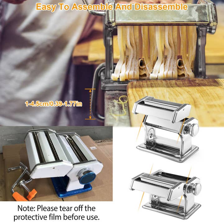 Silver Pasta Maker Roller Machine Fettuccine Noodle Maker for wholesale on Faire10