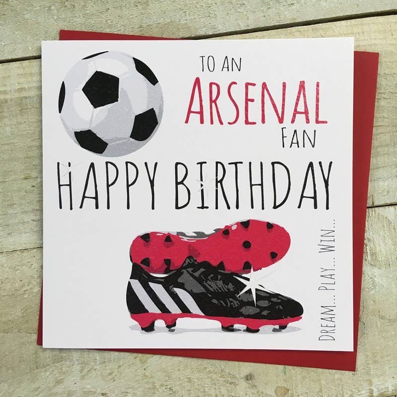 White Cotton Cards – wholesale Birthday card – Happy Birthday To An Arsenal Fan (FFP2)0