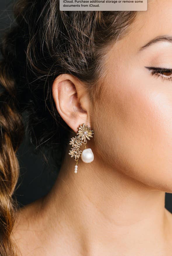 REMOVED BRAND - Wholesale Stud/Post Earrings - Aster Drop Earrings Silver1