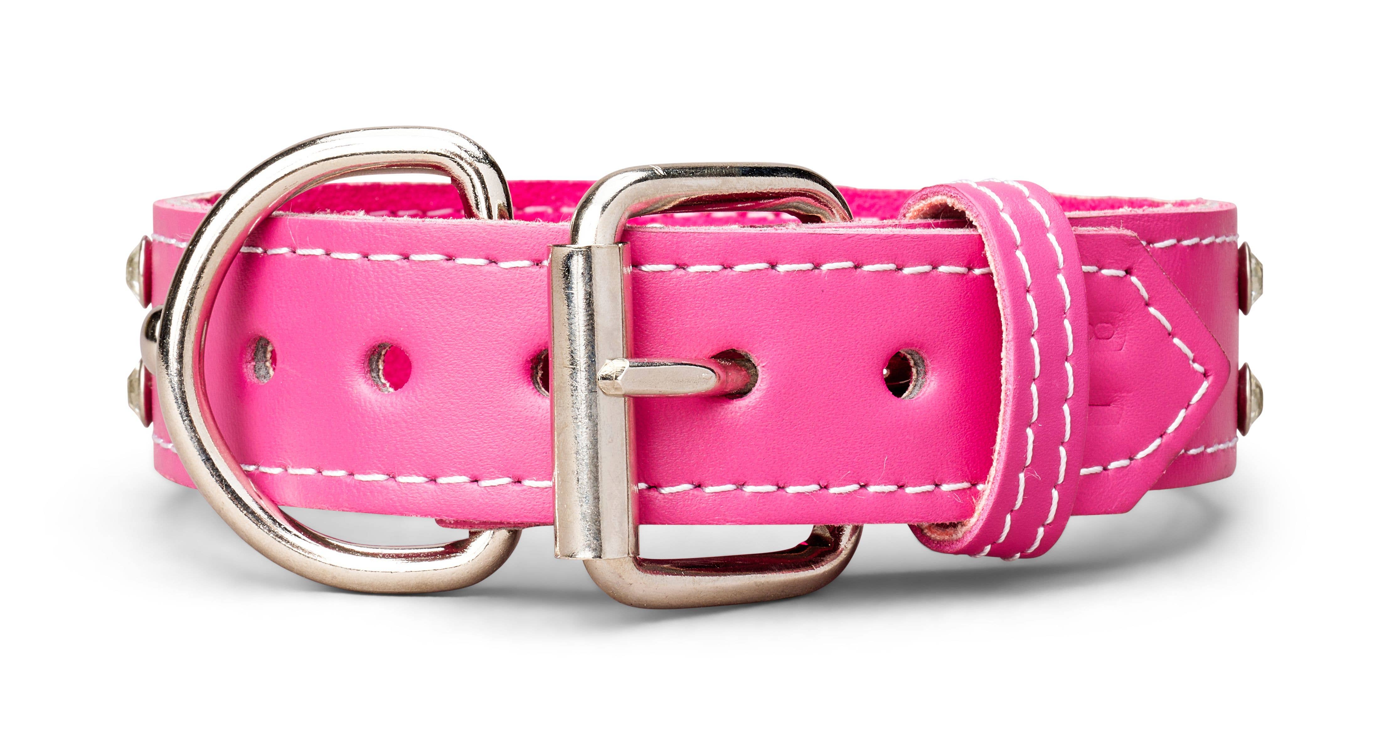 TOP DOG BRAND INC - Venta al por mayor Collar - Perros - Collar de cuero de 1 3/8 pulgadas con diamantes de imitación transparentes y tachuelas5