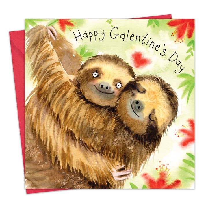 Happy Galentines Dagkaart - Luiaards voor wholesale door Twizler Ltd