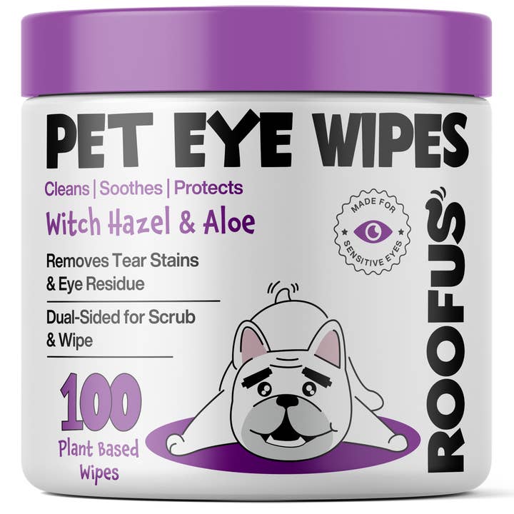 Roofus Dog Eye Wipes | Fragrance Free | 100ct for wholesale by Roofus
