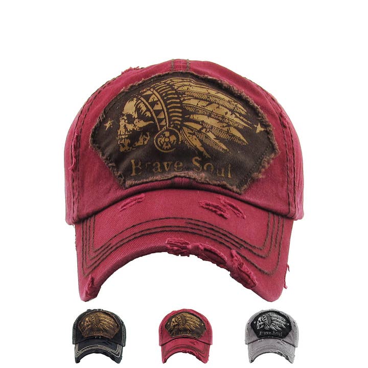 Hana – wholesale Baseball cap – Women's – BRAVE SOUL Vintage Distressed Baseball Cap